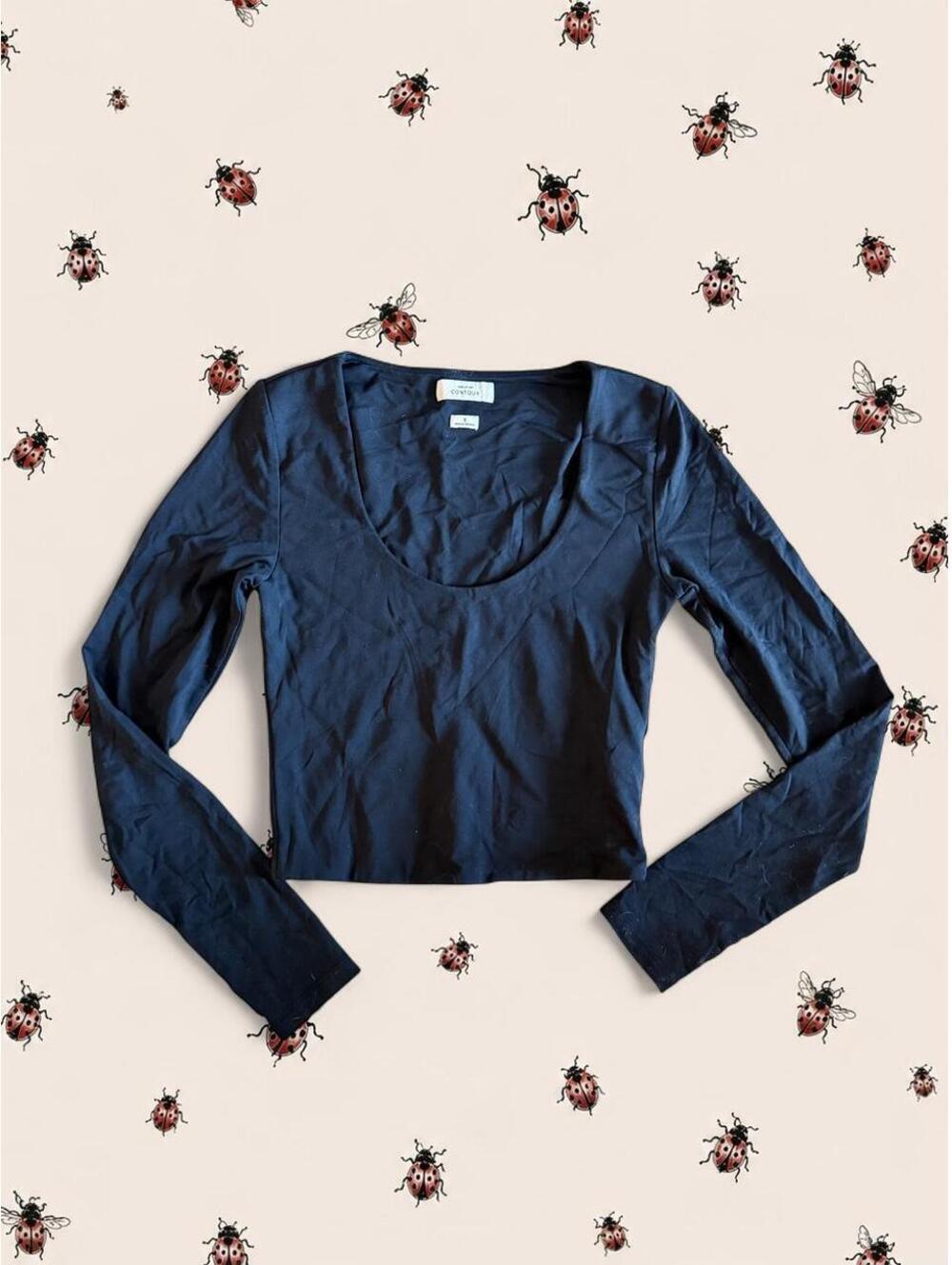 aritzia babaton black long sleeve contour top